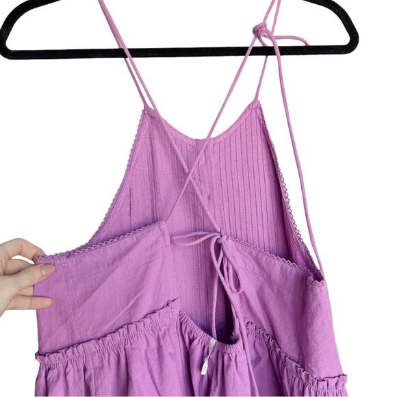 Free People NWT Purple Pleated Spring Mini Dress - Picture 5 of 11